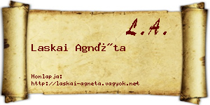 Laskai Agnéta névjegykártya